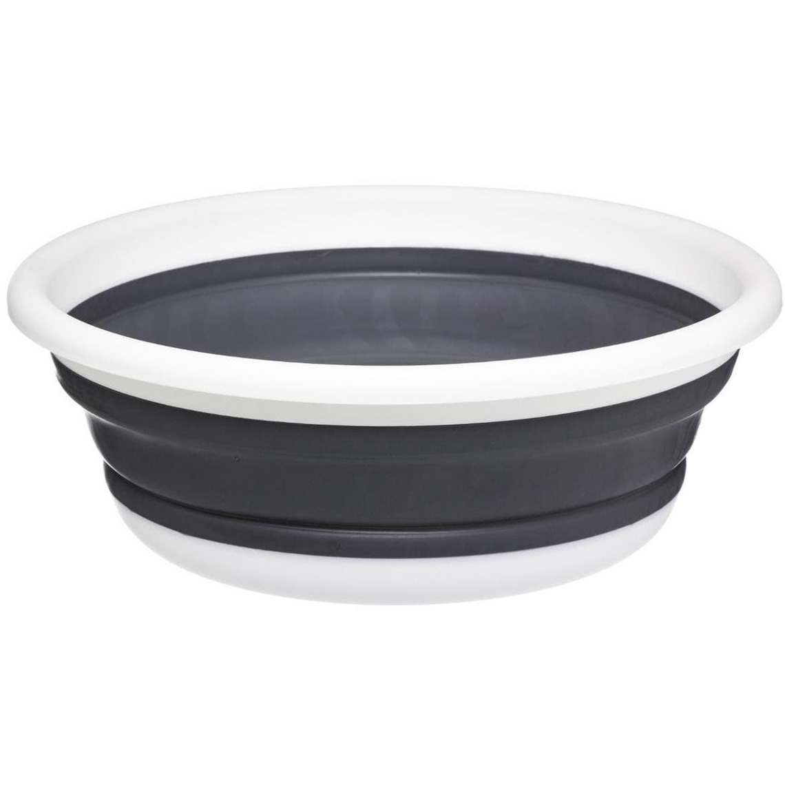 5five Afwasteil/afwasbak opvouwbaar - wit/grijs - rond - 37,5 x 14 cm - 8 liter - kunststof -