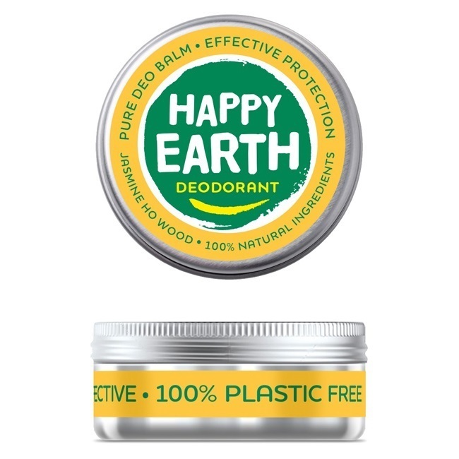 Happy Earth 100% natuurlijke deo balm jasmine ho wood 45 G