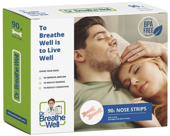 Dr breathe well Anti snurk neusstrips 90 Stuks