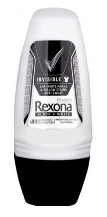 Rexona Deodorant roller men invisible black & white 50 Ml