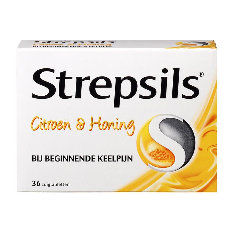 Strepsils Citroen & honing 36 zuigtabletten