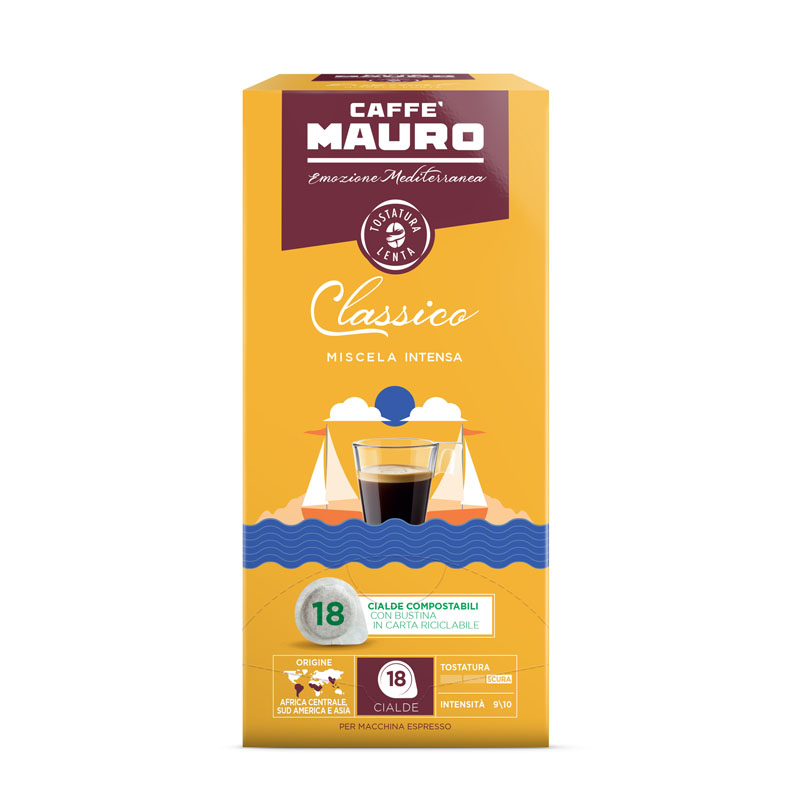 Mauro Caffè  ESE servings Classico - HOUDBAARHEID 08-2025 (18 stuks)