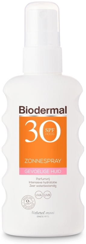 Biodermal Zonnebrand spray gevoelige huid spf30 175 ML