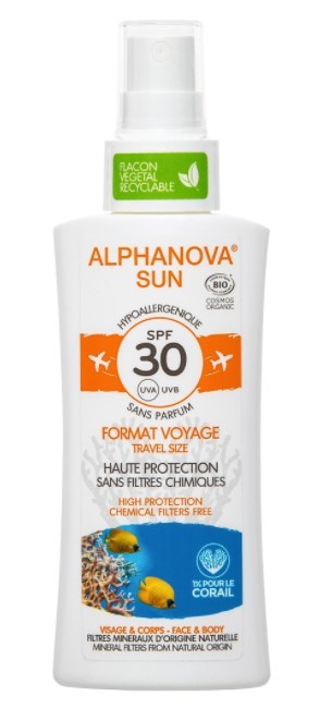 Alphanova Sun Sun spray spf30 gevoelige huid bio 90g