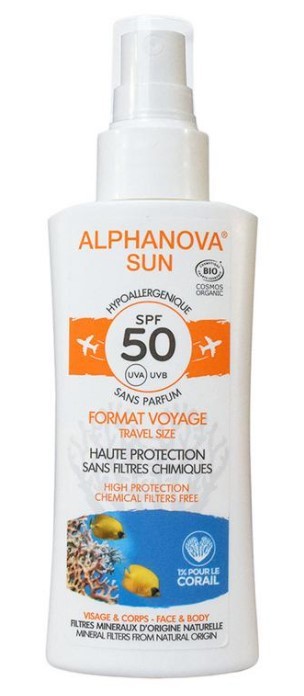 Alphanova Sun Sun spray spf50 gevoelige huid bio 90g