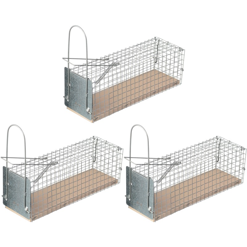 Ubbink Nature Rattenval - 3x - diervriendelijk - vangkooi - 28 cm - muizenval -