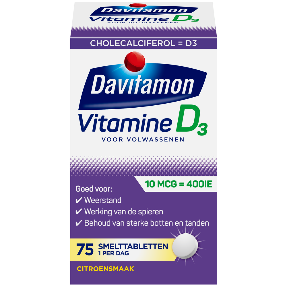 Davitamon Vitamine D 400IE Smelttabletten Citroen