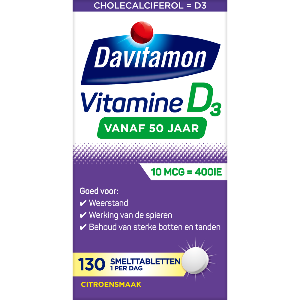 Davitamon Vitamine D 50 Plus Smelttablet