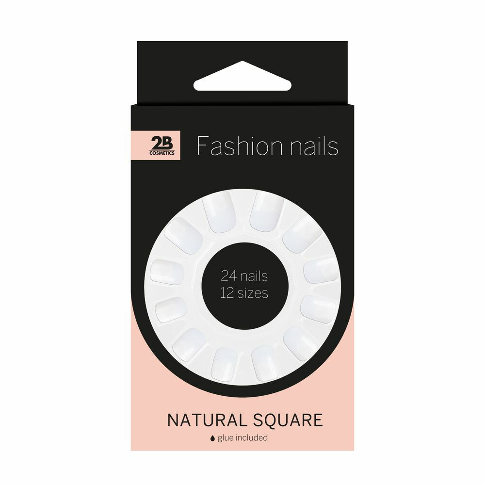 2B 6x  Nepnagels Natural Square 24 stuks