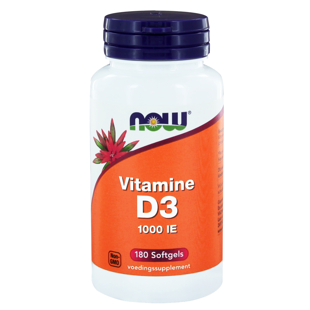 NOW Vitamine D3 1000 IE Softgels 180st