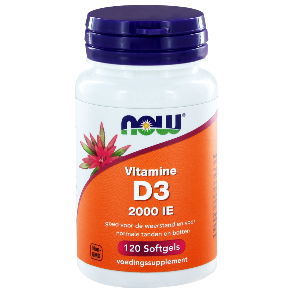 NOW Vitamine D3 2000 IE Softgels 120st