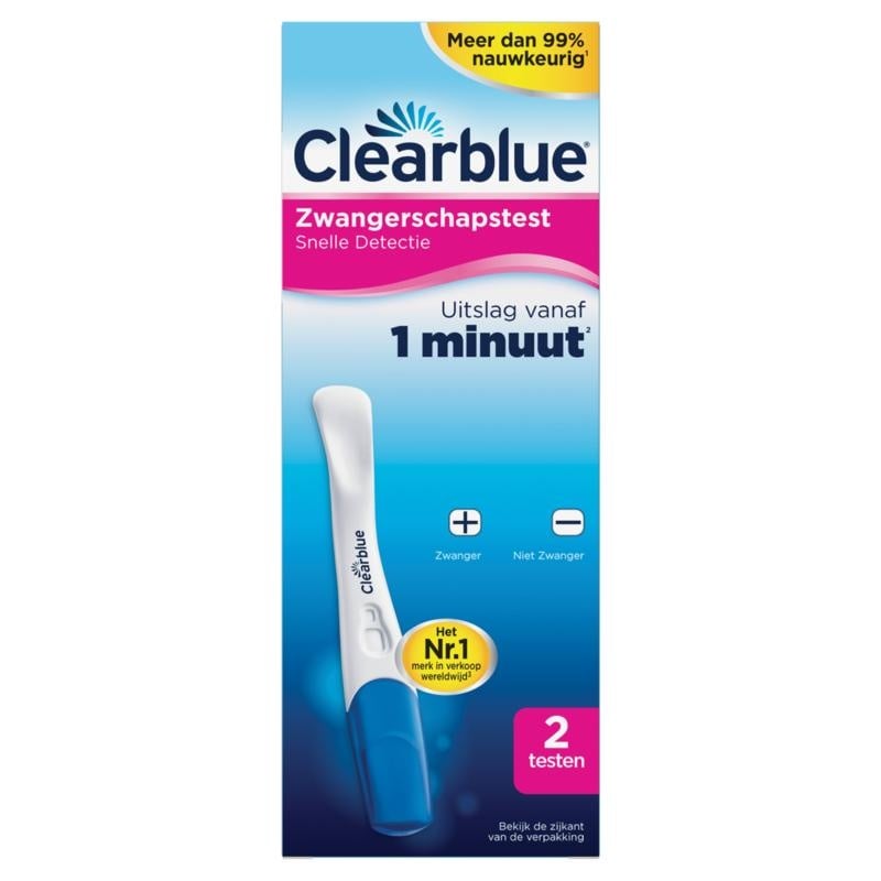 ClearBlue Zwangerschapstest Snelle Detectie 2 testen