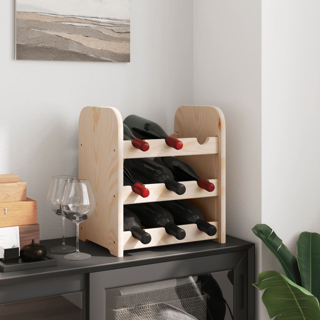 vidaXL Wijnrek 33x25x37 cm massief grenenhout