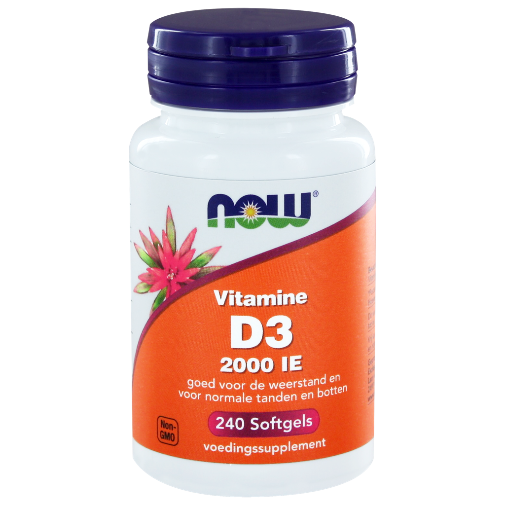NOW Vitamine D3 2000 IE Softgels 240st