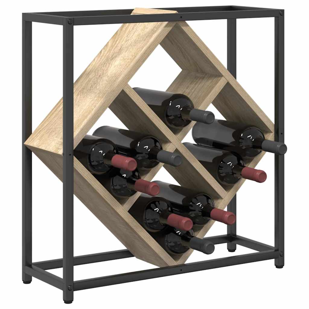 vidaXL Wijnrek Sonoma eiken 51 x 18 x 52.5 cm Bewerkt hout