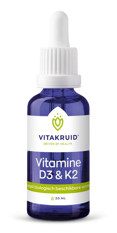 Vitakruid Vitamine D3 & K2 (MenaQ7) met druppelpipet 30