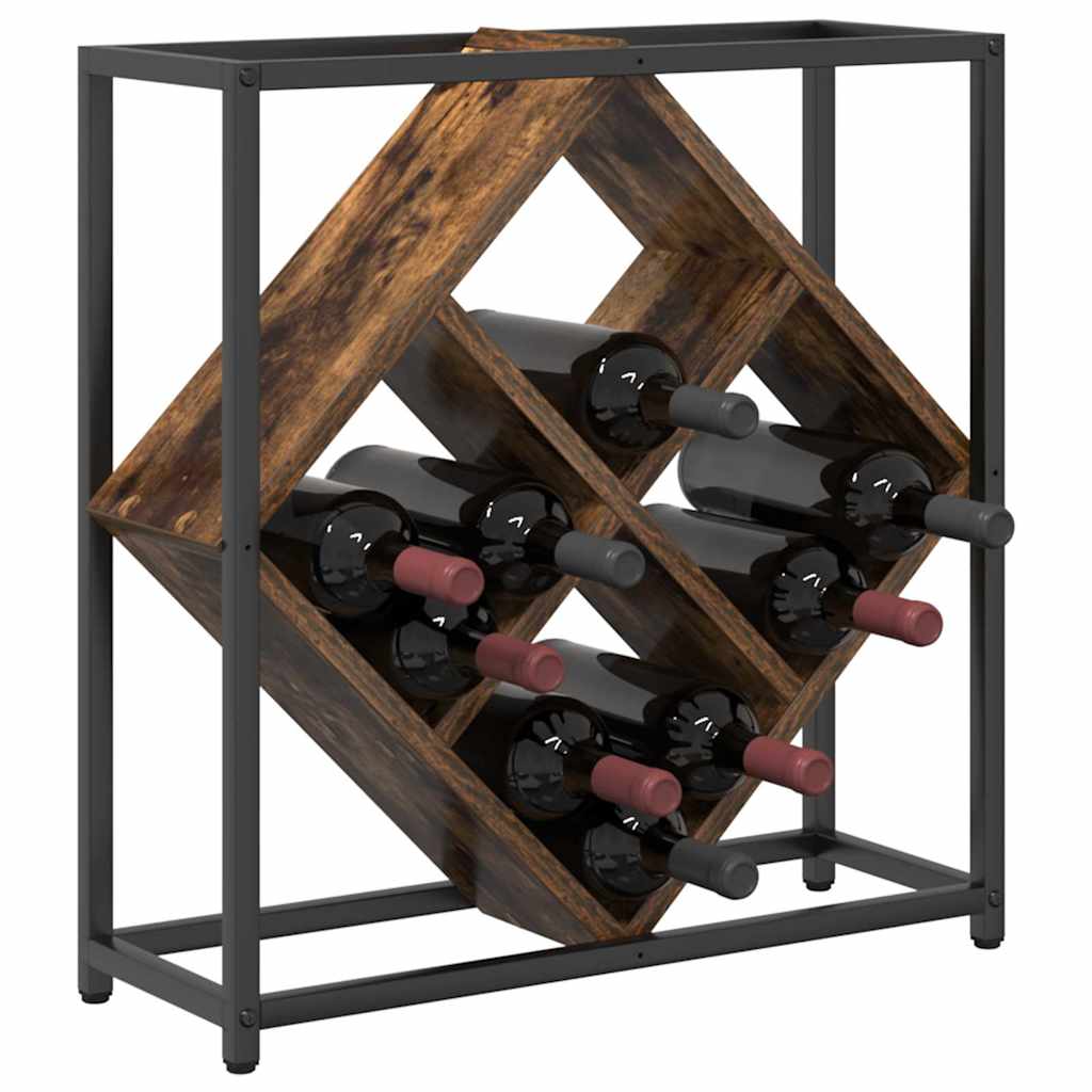 vidaXL Wijnrek Gerookt eiken 51 x 18 x 52.5 cm Bewerkt hout