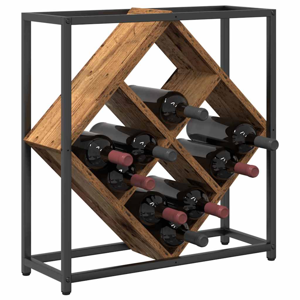 vidaXL Wijnrek Oud hout 51 x 18 x 52.5 cm Bewerkt hout