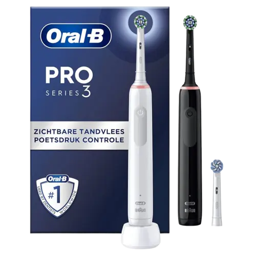Oral B PRO 3 3900 Duo Tandenborstel Zwart