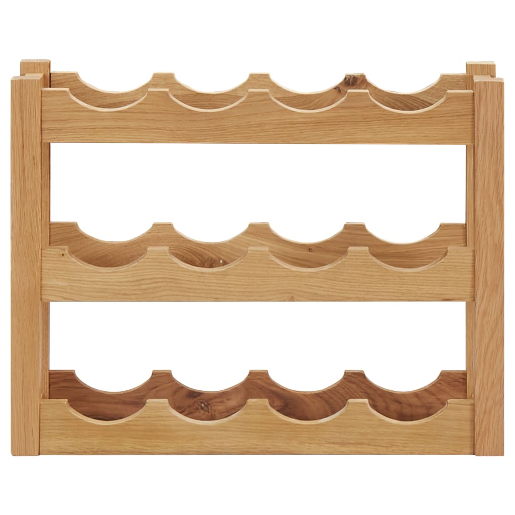 vidaXL Wijnrek voor 12 flessen 47x21x36 cm massief eikenhout