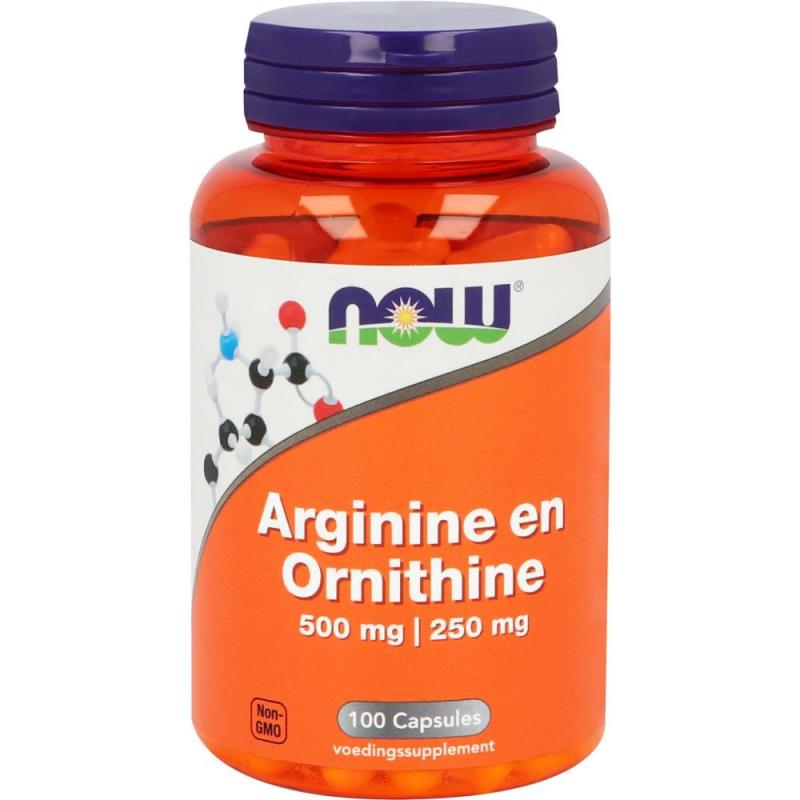 Now Arginine en ornithine 500/250mg 100 capsules
