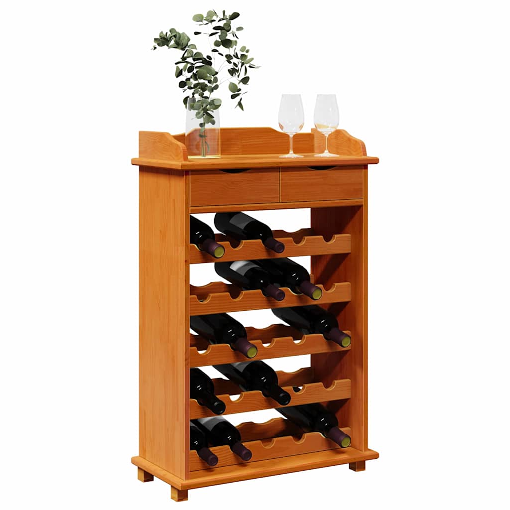 vidaXL Wijnrek Bruin 90 x 60 x 30 cm Massief grenenhout