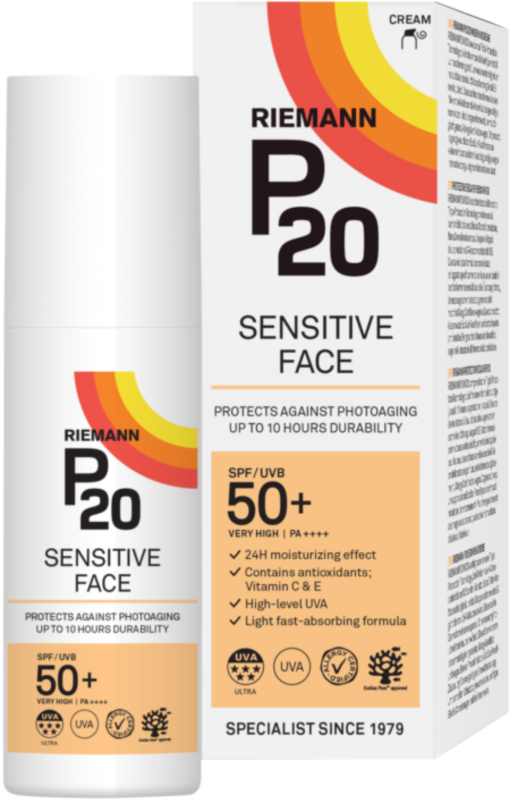 P20 Zonnebrand sensitive face spf50+ 50 Gram