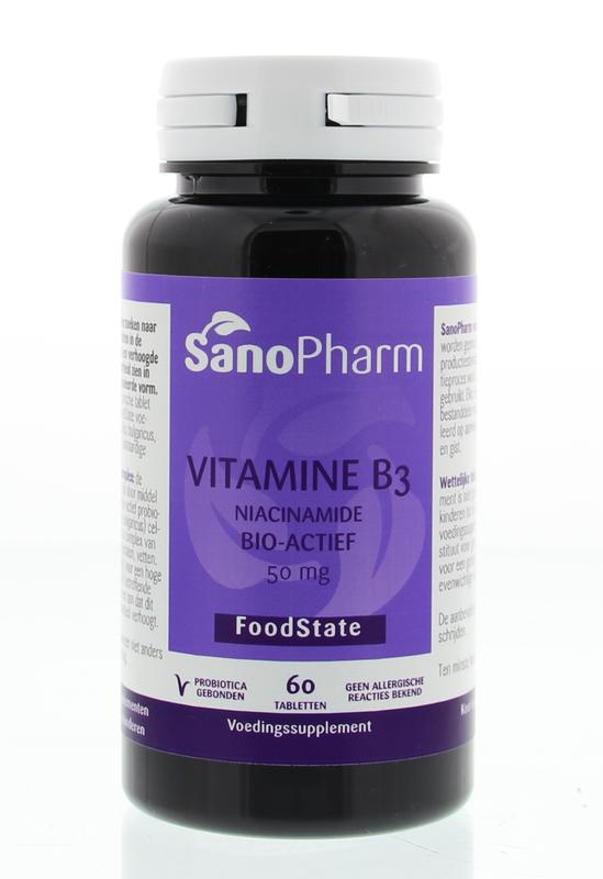 Sanopharm Vitamine b3 niacine 50 mg 60tab