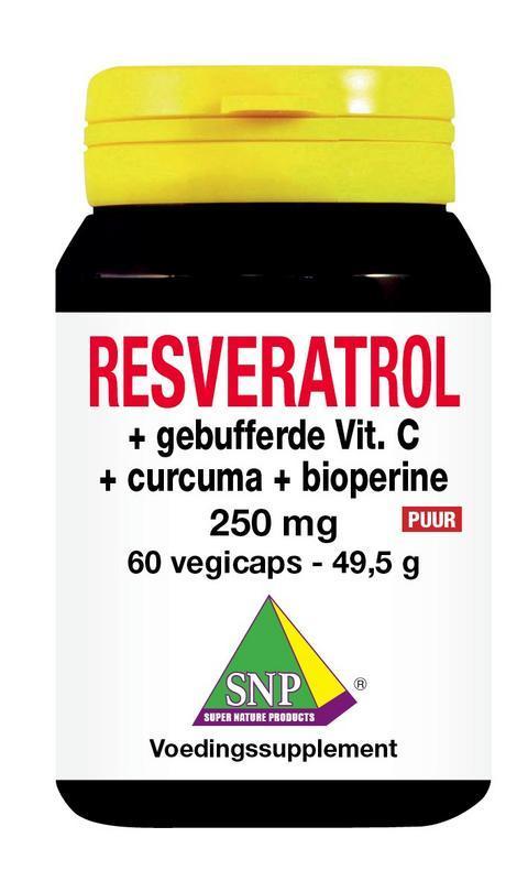 SNP Resveratrol curcuma gebufferde vitamine c bioperinepuur 60 Vegicaps