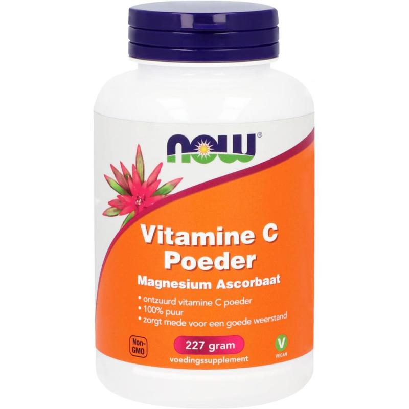 Now Vitamine c poeder magnesium ascorbaat 227 gram