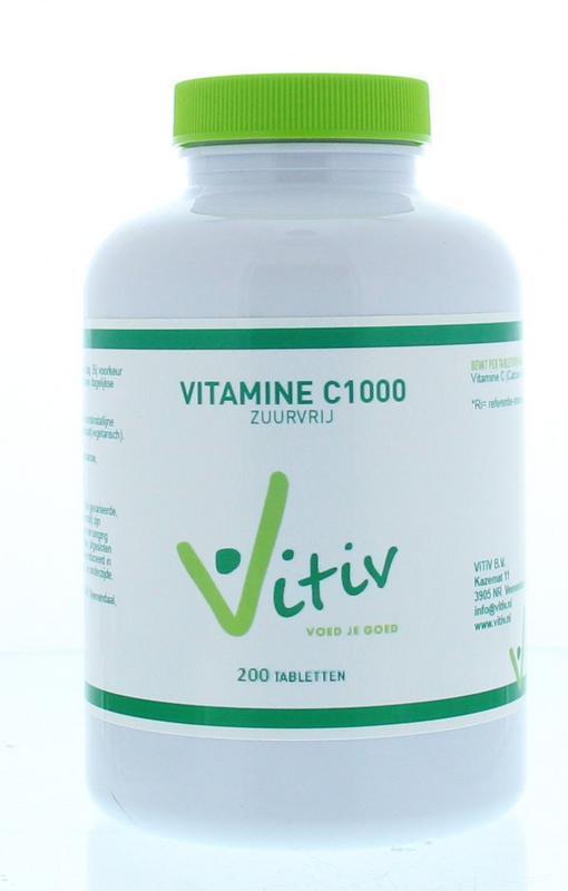 Vitiv Vitamine c1000 zuurvrij 200 Tabletten