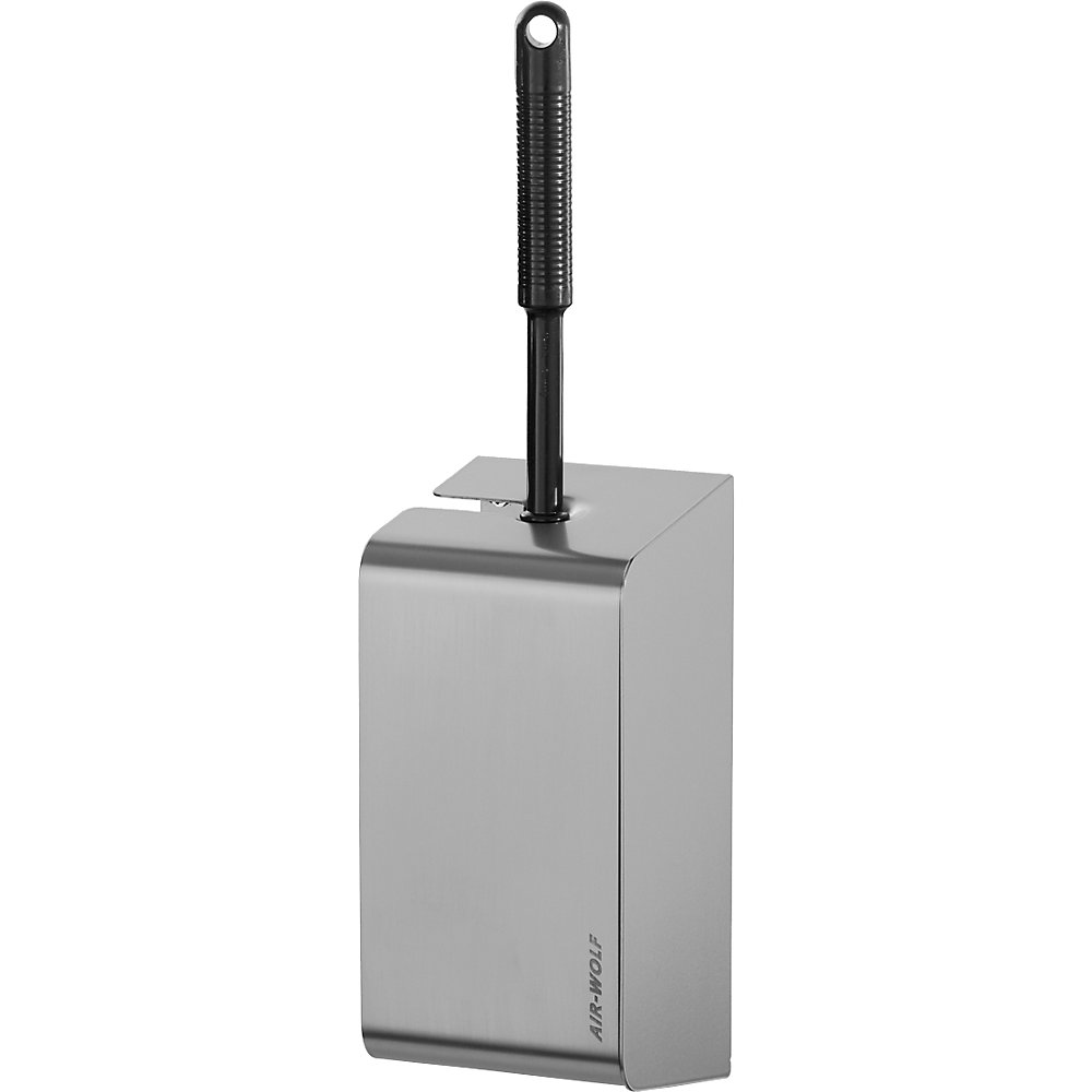 AIR-WOLF WC-borstelhouder, geborsteld roestvast staal, h x b x d = 434 x 114 x 111 mm