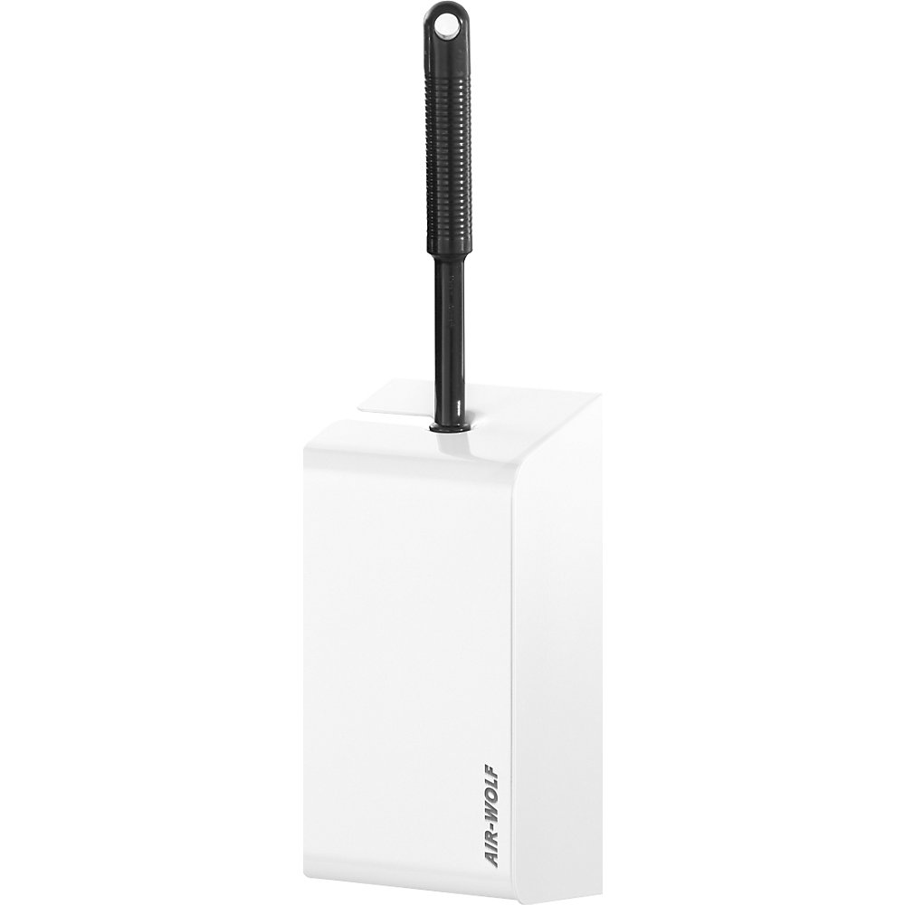 AIR-WOLF WC-borstelhouder, roestvast staal, wit gecoat, h x b x d = 434 x 114 x 111 mm