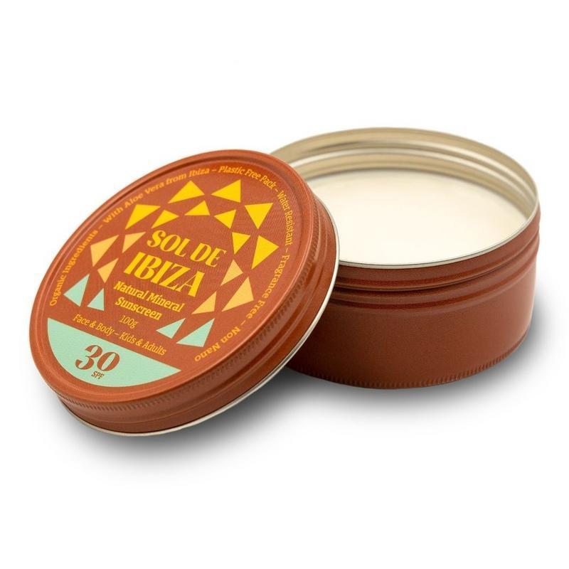 Sol de ibiza Zonnebrand spf30 blikje vegan 100 Gram