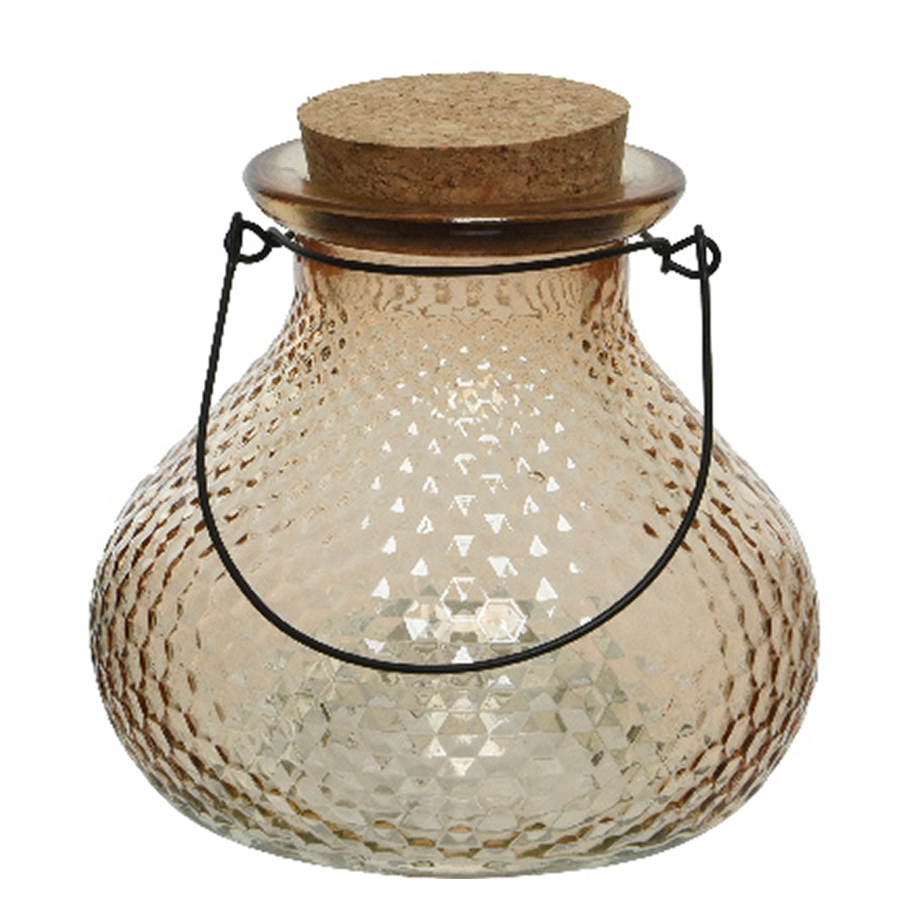 Decoris Wespenvanger/wespenval met hengsel - glas - lichtbruin - D14 x H13 cm -