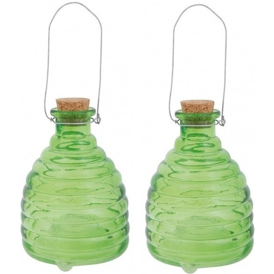 Merkloos 2x Wespenvangers groen 14 cm -