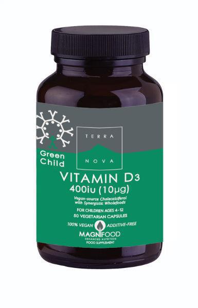 Terranova Green child vitamin d3 400 iu 50 capsules