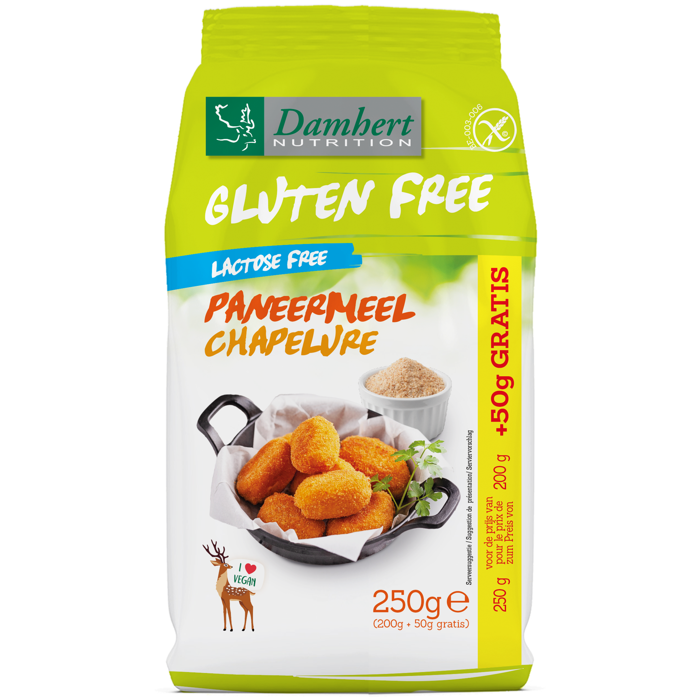 Damhert Gluten Free Lactose Free Paneermeel