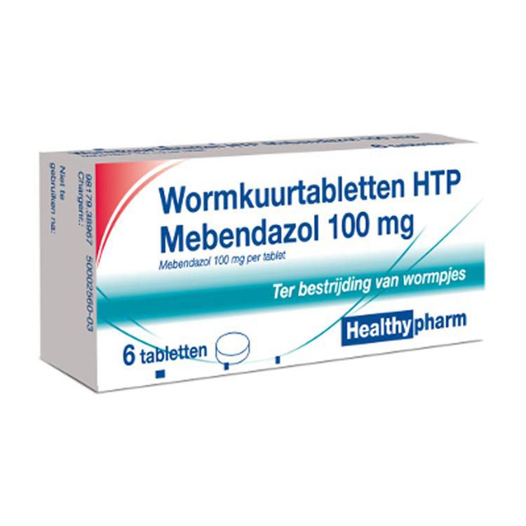 Healthypharm Wormkuurtabletten mebendazol 100mg 6tab