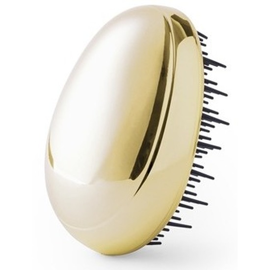 Merkloos Haarborstel - anti-klit - goudkleurig - 9 cm - voor onderweg -