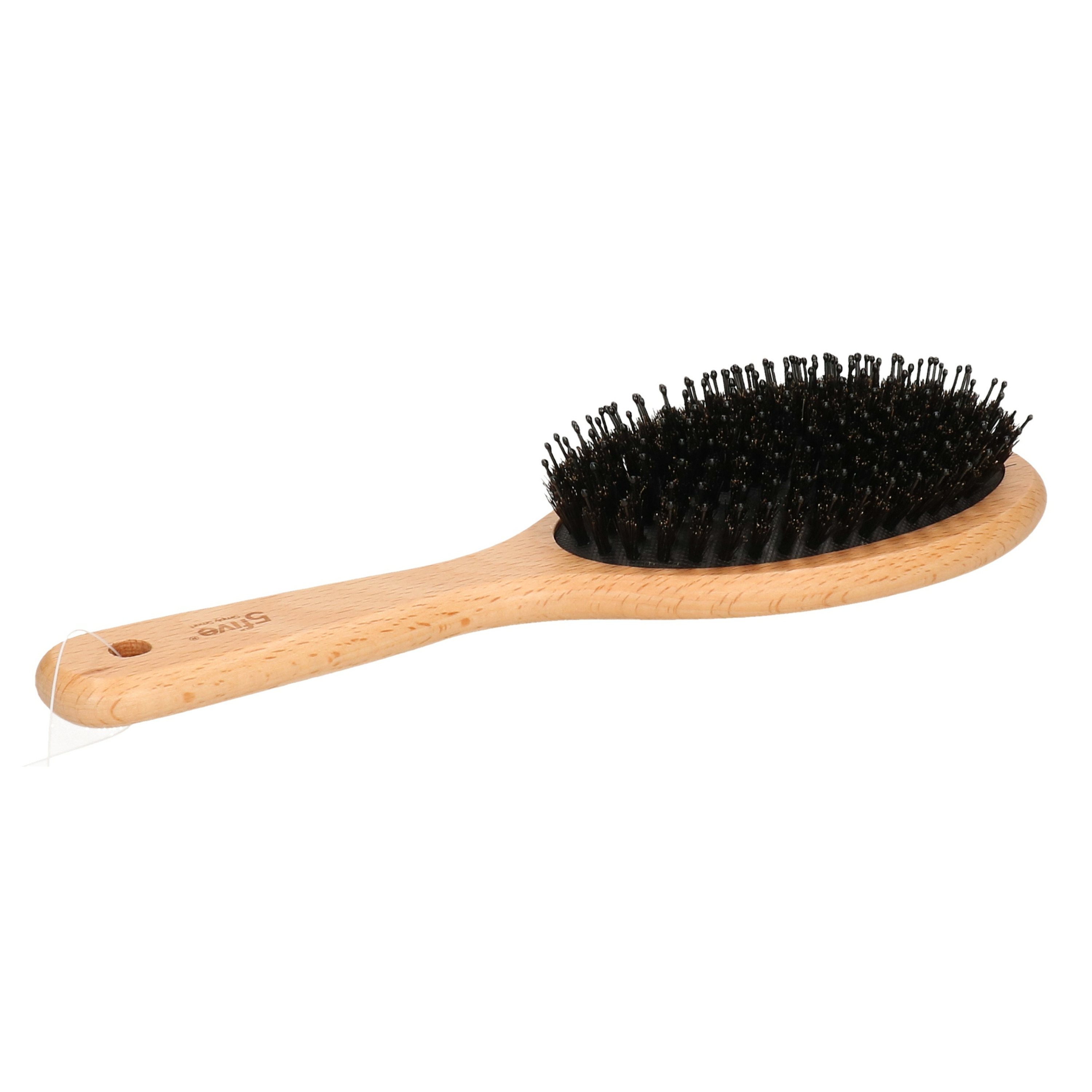 5five Haarborstel ovaal - naturel - kunststof/hout en varkenshaar - 24,5 cm -