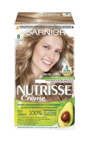 Garnier Nutrisse crème permanente haarverf 8 lichtblond verp.