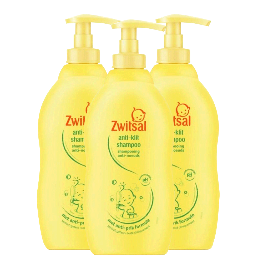 Zwitsal  Anti Klit Shampoo - 3 x 400ml - Voordeelpack
