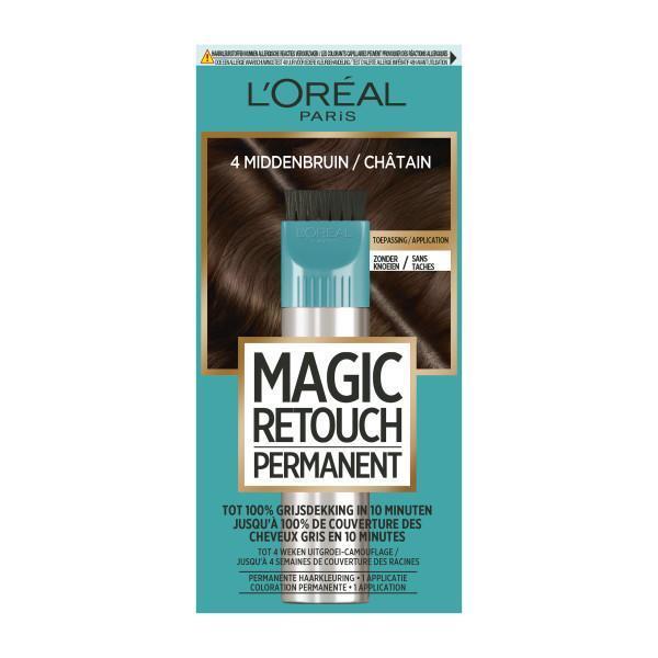 Magic retouch Permanente haarkleuring 4 middenbruin 1 Stuk