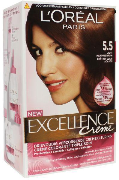 L'Oréal Paris Excellence creme haarverf licht mahoniebruin 5.5 1 stuk