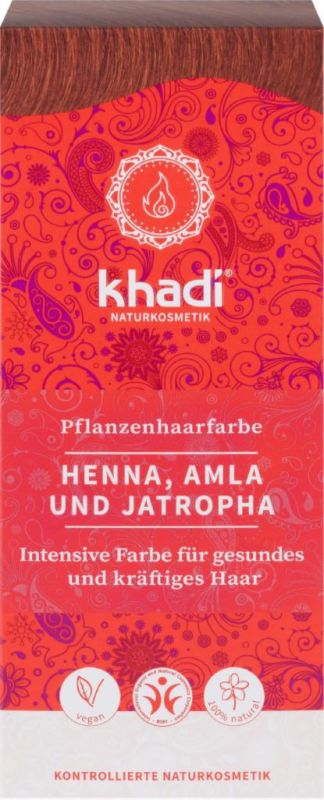 Khadi Haarverf henna, alma en jatropha 100 gram