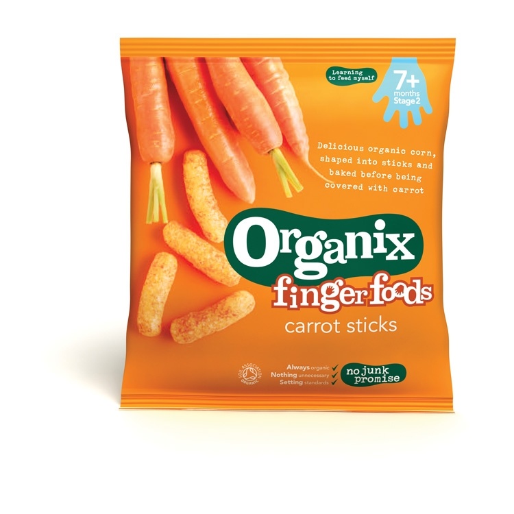 Organix  Fingerfoods Maïs Knabbels - 6+M - 20gr - met Wortel
