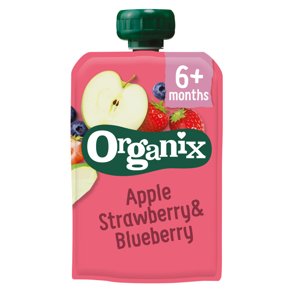 Organix  Knijpfruit - Appel, Aardbei & Bosbes - 6+ maanden - 100 gram