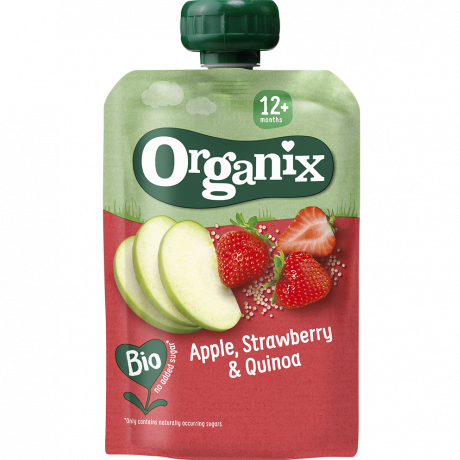 Organix  Knijpfruit - Appel, Aardbei, Quinoa - 12+ maanden - 100 gram