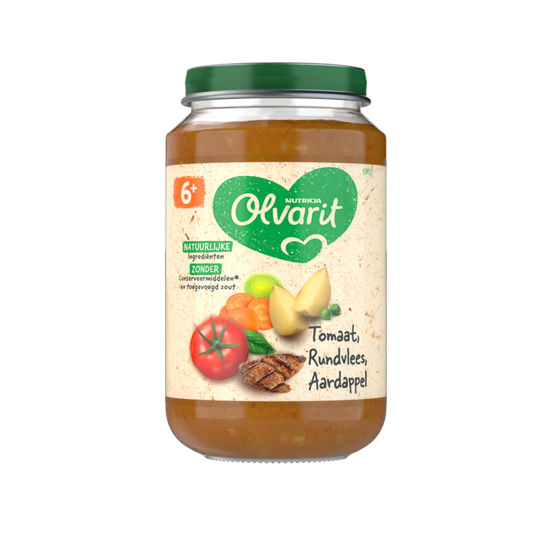 Olvarit  Maaltijd - Tomaat, Rundvlees, Aardappel, Wortel - 6+ maanden - 200 gr